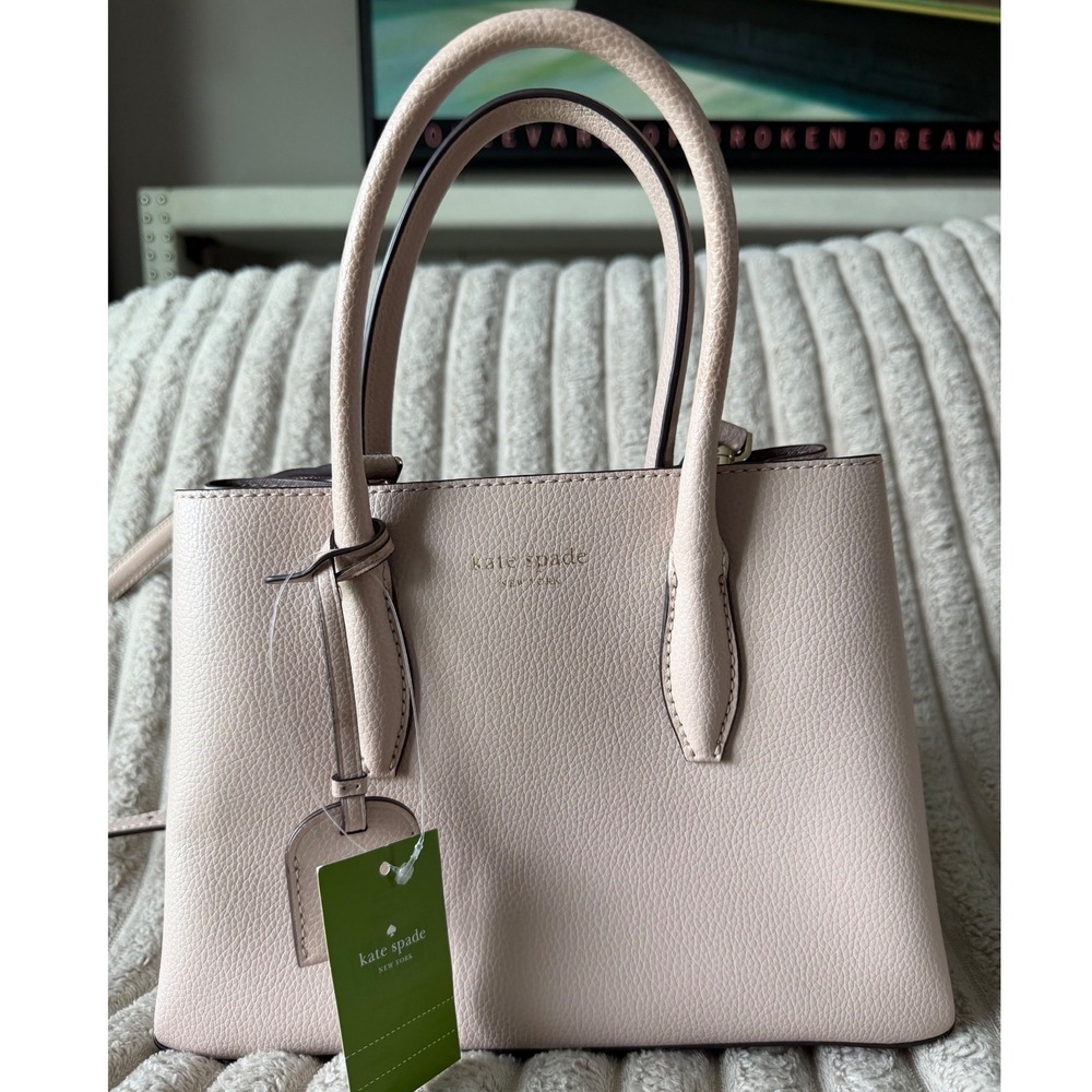 Kate Spade Eva Small Satchel WKRU5697 Light Pink Pebbled Leather Handbag NEW